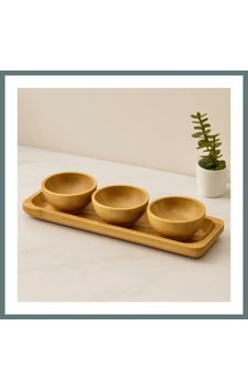 Ventra Bambu Lokumluk Ve Çerezlik Seti 3'lü Sunum Tepsili 6 Cm Ventra Çok Renkli Ventra Bambu Lokumluk Ve Çerezlik Seti 3'lü Sunum Tepsili 6 Cm Ventra Çok Renkli