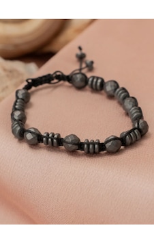Bbaccessorıes Doğaltaş Erkek Bilekliği Siyah - Gri Bbaccessorıes Doğaltaş Erkek Bilekliği Siyah - Gri