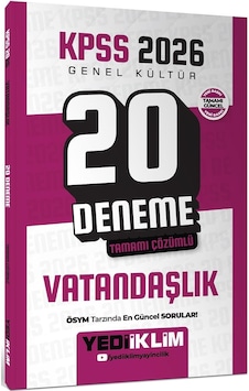 Yediiklim Kpss 2026 Genel Kültür Vatandaşlık Tamamı Çözümlü 20 Deneme