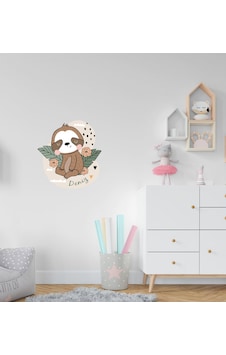 Kişiye Özel Tembel Hayvan Tasarımlı Çocuk Odası Duvar Sticker-1 Kişiye Özel Tembel Hayvan Tasarımlı Çocuk Odası Duvar Sticker-1
