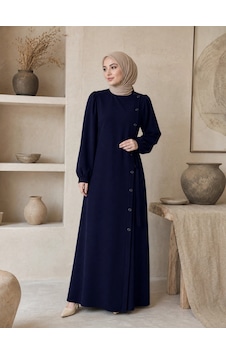 Nevayla Moda Bağlamalı Çıt Çıt Detaylı Ferace - Lacivert / F121 Nevayla Moda Bağlamalı Çıt Çıt Detaylı Ferace - Lacivert / F121