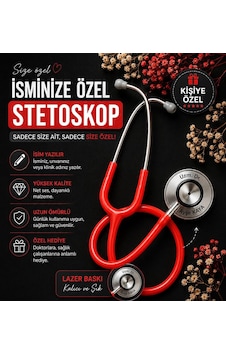 Kişiye Özel Stetoskop Kırmızı Kişiye Özel Stetoskop Kırmızı