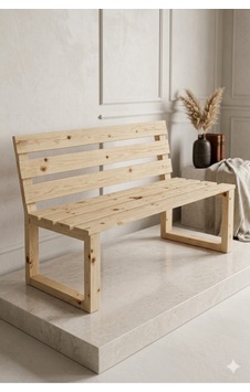 Masif Ahşap Bank Bench Sırtlı Mutfak Bankı Bahçe Balkon Sandalye Yemek Masası Oturma Bankı 100 Cm X 45 Cm Ceviz Renk Krem Krem