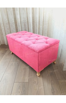 Lüks Sandıklı Kapitoneli Ayakucu Puf Bench 100 Cm Gold Ayak Pembe Lüks Sandıklı Kapitoneli Ayakucu Puf Bench 100 Cm Gold Ayak Pembe