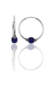 Gümüş 12 Mm Mini Çivit Mavisi Halka Küpe Gümüş 12 Mm Mini Çivit Mavisi Halka Küpe