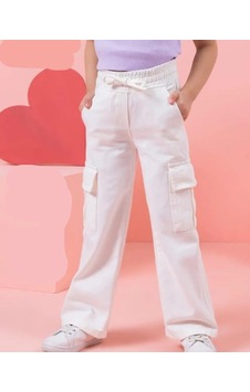 Dmb Kids Kız Gabardin Pantolon 24ydmb206 Beyaz Dmb Kids Kız Gabardin Pantolon 24ydmb206 Beyaz