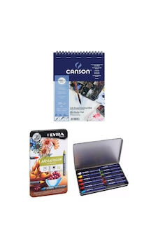 Canson Mix Media Pad Çok Amaçlı Resim Defteri A5 200 Gr 20 Sayfa Lyra Aquacolor Pastel Boya 12 Renk Canson Mix Media Pad Çok Amaçlı Resim Defteri A5 200 Gr 20 Sayfa Lyra Aquacolor Pastel Boya 12 Renk