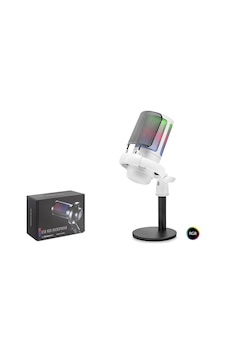 Profesyonel Mikser Kontrollü Gaming Rgb Mikrofon 24 Bit Çinko Alaşım Gövde Type-c - Beyaz Me6sw Profesyonel Mikser Kontrollü Gaming Rgb Mikrofon 24 Bit Çinko Alaşım Gövde Type-c - Beyaz Me6sw