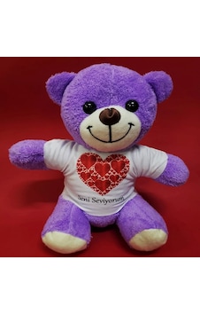 Seni Seviyorum Baskılı Tişörtlü Peluş Ayıcık Çok Renkli Seni Seviyorum Baskılı Tişörtlü Peluş Ayıcık Çok Renkli