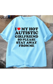 Flood Of Style Sıcak Otistik Kız Arkadaşımı Seviyorum, Lütfen Benden Uzak Durun T-shirt Erkek Yaz Tee Gömlek Mavi Flood Of Style Sıcak Otistik Kız Arkadaşımı Seviyorum, Lütfen Benden Uzak Durun T-shirt Erkek Yaz Tee Gömlek Mavi