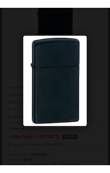 Zippo Çakmak 1 Numara Siyah Zippo Çakmak 1 Numara Siyah
