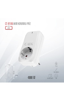 Cata Ct-9186 Akım Korumalı Priz Cata Ct-9186 Akım Korumalı Priz