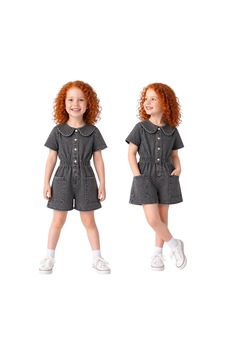 Erdem Kıds Kız Çocuk Denim Kot Yazlık Kısa Kol Bebe Yaka Çıtçıtlı Günlük Bayramlık Tulum Antrasit Antrasit Erdem Kıds Kız Çocuk Denim Kot Yazlık Kısa Kol Bebe Yaka Çıtçıtlı Günlük Bayramlık Tulum Antrasit Antrasit