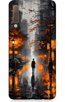Samsung Galaxy A7 2018 Uyumlu Gece Yalnızlığı Desenli Silikon Kılıf Samsung Galaxy A7 2018 Uyumlu Gece Yalnızlığı Desenli Silikon Kılıf