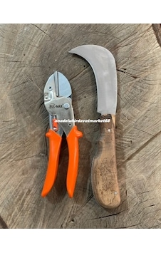 Bulmax Set Örs Tipi Budama Makası Karbon Çelik Aşı Bıçağı Cep Çakısı 26cm 2li Set Bulmax Set Örs Tipi Budama Makası Karbon Çelik Aşı Bıçağı Cep Çakısı 26cm 2li Set