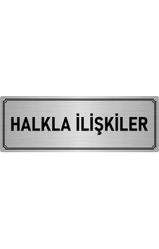 Metal Yönlendirme Levhası, Departman Kapı İsimliği Halkla İlişkiler 10x20 cm Gümüş Renk Metal Yönlendirme Levhası, Departman Kapı İsimliği Halkla İlişkiler 10x20 cm Gümüş Renk