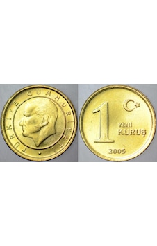 Türkiye Cumhuriyeti 1 Yeni Kuruş 2005 Çil. Türkiye Cumhuriyeti 1 Yeni Kuruş 2005 Çil.