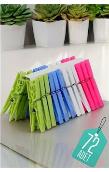 Plastik Çamaşır Mandalı 72 Adet 714510 40 x 19