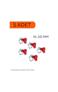 16-25 Mm Kendinden Kelebek Anahtarlı Hortum Kelepçesi 5 Adet