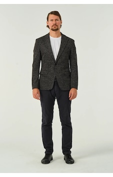 Bonesti Erkek Slim Fit Blazer Ceket Siyah Desenli Bonesti Erkek Slim Fit Blazer Ceket Siyah Desenli