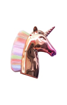 Caş Dekorasyon Altın Renk Unicorn Allık Fırçası Makyaj Fırçası