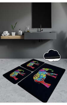 Olıfant Sıyah 3 Lü Set Banyo Halısı Paspas Yıkanabilir Siyah Olıfant Sıyah 3 Lü Set Banyo Halısı Paspas Yıkanabilir Siyah