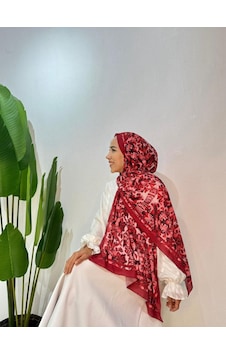 Nurbag Store Tesettür Şal Etnik Desen Bambu Crash Soft Pamuk Şal kırmızı Nurbag Store Tesettür Şal Etnik Desen Bambu Crash Soft Pamuk Şal kırmızı