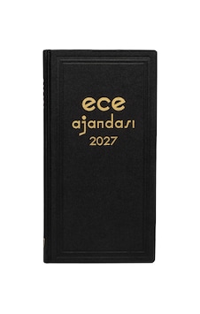 Ece Ajandası Asya 2027 - 17x33 Klasik Ciltli Ticari Ajanda - Kasa Ajandası Siyah
