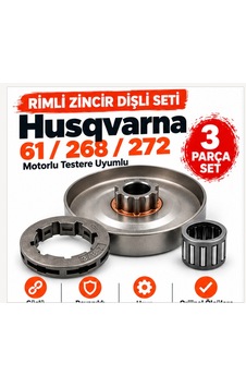 Algaride Husqvarna 61 268 272 Uyumlu Rimli Zincir Dişlisi Seti 3 Parça Zincir Rimli Dişlisi Rulman Algaride Husqvarna 61 268 272 Uyumlu Rimli Zincir Dişlisi Seti 3 Parça Zincir Rimli Dişlisi Rulman