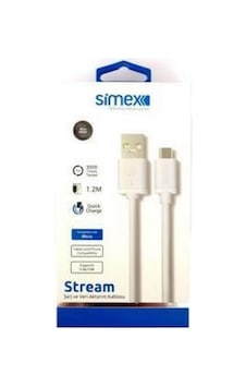 Simex SPK-02 Universal Micro Stream Data Kablosu Beyaz 1.2 M Simex SPK-02 Universal Micro Stream Data Kablosu Beyaz 1.2 M