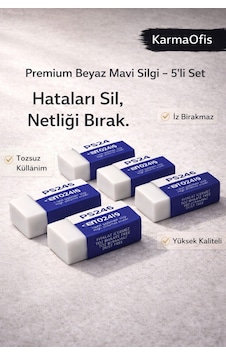 Premium Beyaz Silgi 5 Li Set Tozsuz, İz Bırakmayan, Ce Belgeli Premium Beyaz Silgi 5 Li Set Tozsuz, İz Bırakmayan, Ce Belgeli
