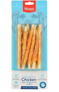 Wanpy Chicken Jerky Rawhide Twists Köpek Ödül Maması 10'lu 85 G Wanpy Chicken Jerky Rawhide Twists Köpek Ödül Maması 10'lu 85 G