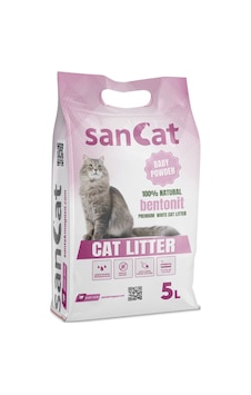 Sancat Premium Bebek Pudrası Kokulu Topaklaşan Beyaz Bentonit Kedi Kumu 5 L Sancat Premium Bebek Pudrası Kokulu Topaklaşan Beyaz Bentonit Kedi Kumu 5 L