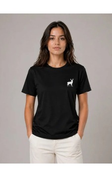Valensdesign Minimal Geyik Logolu Tişört Bisiklet Yaka Kısa Kol Yazlık T-shirt - Siyah Valensdesign Minimal Geyik Logolu Tişört Bisiklet Yaka Kısa Kol Yazlık T-shirt - Siyah