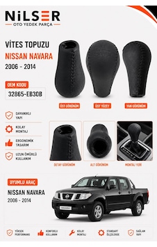 Nissan Navara Vites Topuz 2006-2014 6 İleri Siyah Nissan Navara Vites Topuz 2006-2014 6 İleri Siyah
