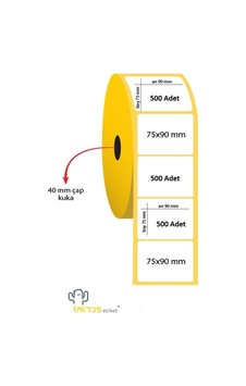 Kaktüs 75x90 Kuşe Barkod Etiket 500 Adet 1 Kaktüs 75x90 Kuşe Barkod Etiket 500 Adet 1
