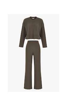 Penti Haki Khaki Waffle Uzun Kollu Pantolon Pijama Takımı Kh22 Penti Haki Khaki Waffle Uzun Kollu Pantolon Pijama Takımı Kh22