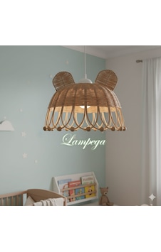 Lampega Rattan Bambu Avize Açık Kahve Lampega Rattan Bambu Avize Açık Kahve