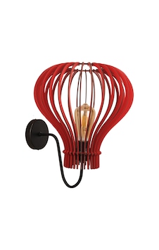 Vedemo Baloon Metal Gövdeli Ahşap Aplik Kırmızı