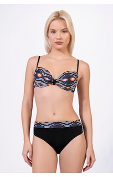 Endeep Kadın Geometrik Dokulu Desenli Balenli Destekli Bikini Takımı Siyah Endeep Kadın Geometrik Dokulu Desenli Balenli Destekli Bikini Takımı Siyah