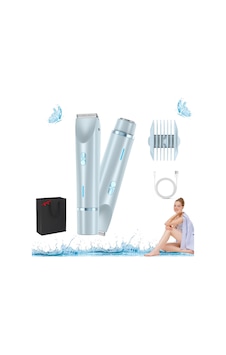 Breezelly Shaver, Breezelly Double Shaver, Kadınlar İçin Breezelly Akülü Elektrikli Tıraş Makinesi, Kadınlar İçin Şarj Edilebilir Elektrikli Bikini Düzeltici Bleu