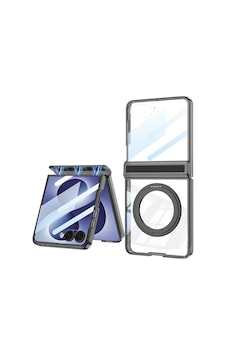 Samsung Galaxy Uyumlu Z Flip 8 Kılıf M-safe Şarj Özellikli Şeffaf Ring Standlı Kapak Kpt-05 Siyah Samsung Galaxy Uyumlu Z Flip 8 Kılıf M-safe Şarj Özellikli Şeffaf Ring Standlı Kapak Kpt-05 Siyah