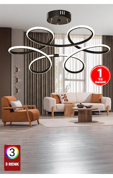 Fuzon 3 Renk Kumandalı Salon Orkide Ledli Avize Büyük Siyah Fuzon 3 Renk Kumandalı Salon Orkide Ledli Avize Büyük Siyah