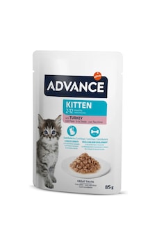 Advance - 140 - Cat Kıtten Turkey Wet - Csmo-tex - Pouch 12x85gr Advance - 140 - Cat Kıtten Turkey Wet - Csmo-tex - Pouch 12x85gr