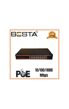 18 Port Gi Gabi T Poe Swi Tch 10/100/1000 Mbps 16 Port Poe Bst1821g