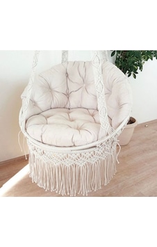 Caviss Home Makrome Salıncak Minderi Bahçe Mobilyaları Açıkkrem
