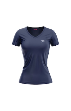 Kadın %100 Pamuk T-shirt Mulıer Lacivert Lacivert Kadın %100 Pamuk T-shirt Mulıer Lacivert Lacivert
