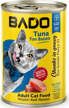 Bado Yetişkin Yaş Kedi Maması Ton Balıklı 400gr Bado Yetişkin Yaş Kedi Maması Ton Balıklı 400gr