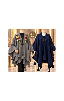 Genel Markalar Novea Scarf Şık 2li Panço Triko Gri - 938457299 Gri Genel Markalar Novea Scarf Şık 2li Panço Triko Gri - 938457299 Gri