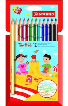 Stabilo Trio Thick Kuru Boya Kalemi 12'li Set + Kalemtıraş